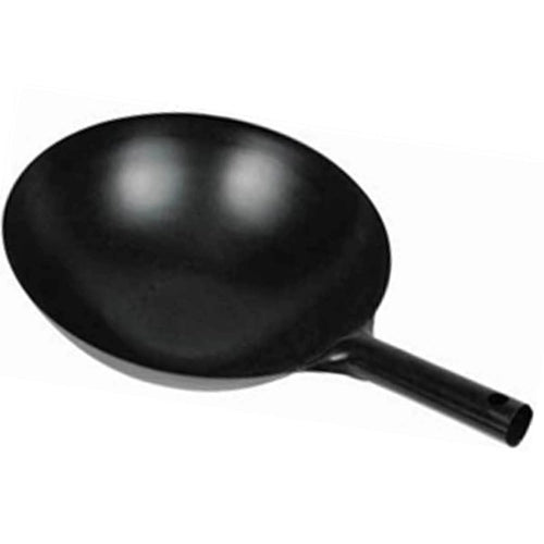 Carbon Steel Wok, Integrated Handle, Black Chinese Wok by Winco, Available in different Sizes