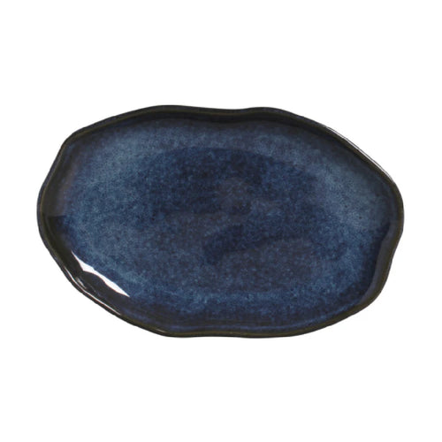 Porto Brasil Bio Shallow Oval Platter 11.81 in. Stoneware Denim ( Case of 12)