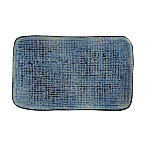 Porto Brasil Juta Rectangular Platter Stoneware Denim ( Case of 12)