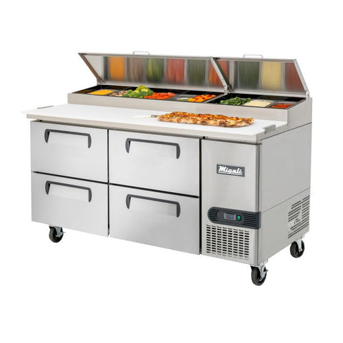 Migali C-PP67-D-HC 67" Pizza Prep Table with Drawers – 9 Pan Capacity
