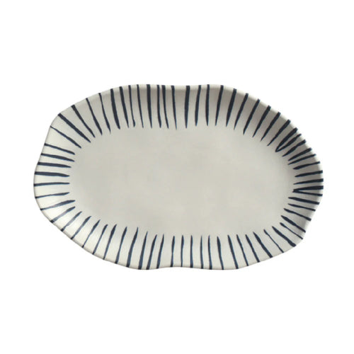 Porto Brasil Shallow Oval Platter 11.81 in. Stoneware Elemento ( Case of 12)
