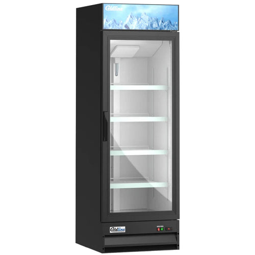 Coldline G15-B 26-inch black glass door merchandiser refrigerator