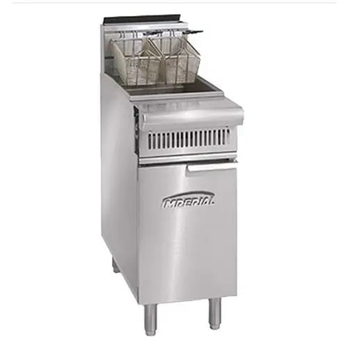 Imperial IHR-F2525 Spec Series 25lb Floor Model Tube Fired Dual Tank Gas Fryer