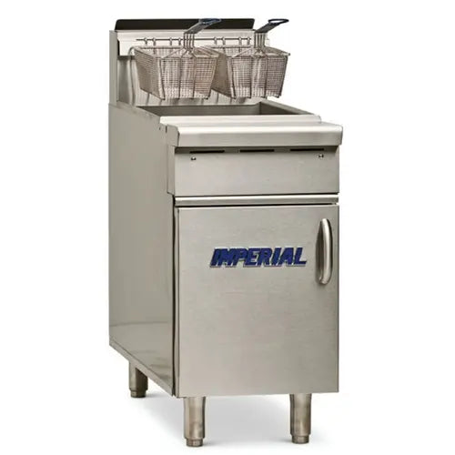 Imperial IHR-F75 Spec Series Heavy Duty 75lb Floor Model Tube Fired Gas Fryer