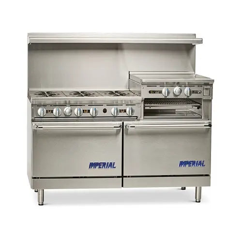 Imperial IR-6-RG24 60" Restaurant Gas Range with 6 Burner, 2 Ovens & 24" Griddle