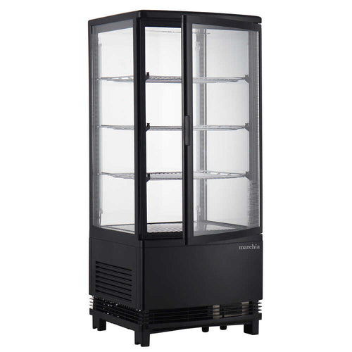 Marchia MDC78B black vertical countertop refrigerated display case