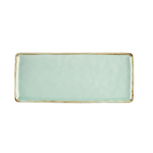 CAC Chinaware Palm springs Rect. Platter Light Green 14"