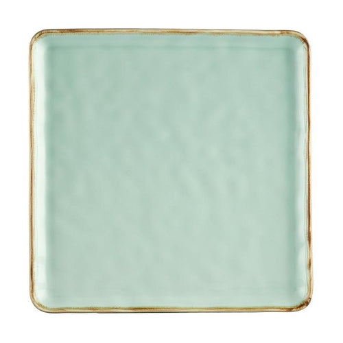 CAC Chinaware Palm springs Square Plate Light Green 12"