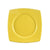 CAC Chinaware Color Stoneware Round In Square Plate Yellow 11 7/8