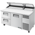 True TPP-AT-67D-2-HC Solid Door & Drawers Pizza Prep Table with Angled Top and Hydrocarbon Refrigerant