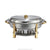 Winco 202 Malibu 6qt Oval Chafer, S/S, Gold Accent (Price/Set)