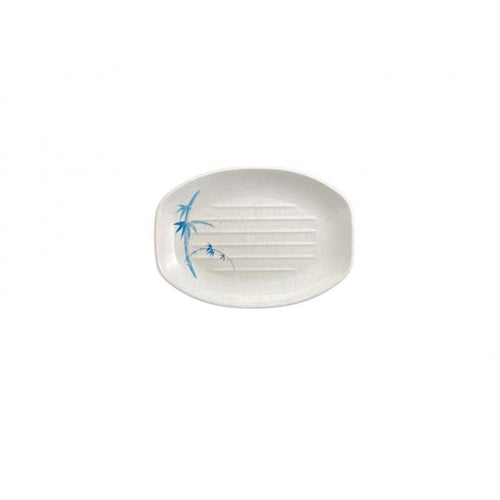 Thunder Group Melamine Asian 9" X 6 1/2" TERIYAKI TRAY, BLUE BAMBOO,1 doz