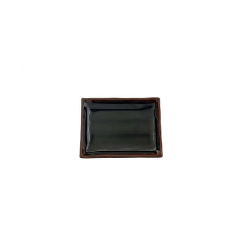 Thunder Group Melamine Asian 8 OZ, 6 1/4" X 4 3/4" WAVE RECTANGULAR PLATE, TENMOKU, 1 doz