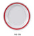 Yanco HS-109 Houston Round Plate, Shape: Round, Color: White and Red, Material: Melamine, Pack of 24