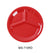 Yanco MS-710RD Mile Stone Three Compartment Plate, Shape: Round, Color: Red, Material: Melamine, Pack of 24