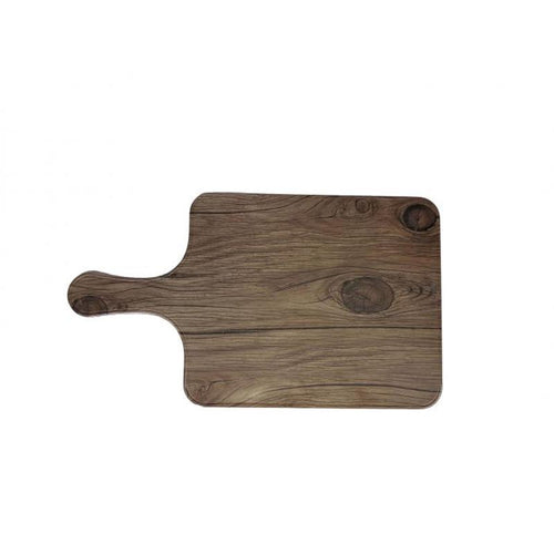 Thunder Group Melamine Western 8 1/2" X 7" SERVING BOARD W/HANDLE, FAUX WOOD, SEQUOIA, Pack of 6