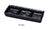 Yanco BP-4033 Black Pearl-2 New Triple Sauce Dish, Shape: Rectangular, Color: Black, Material: Melamine, Pack of 48