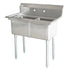 OMCAN Two Tub Sink with 3.5″ Center Drain, Optional Drain Boards, Stainless Steel, NSF