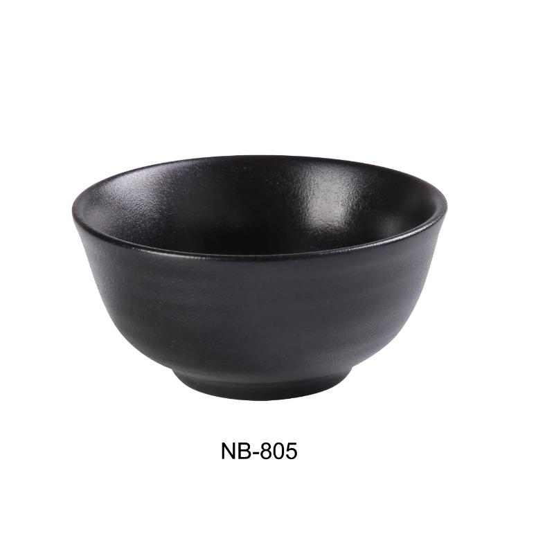 Yanco NB-805 Noble Black China Rice Bowl 10 Oz (3Dz)