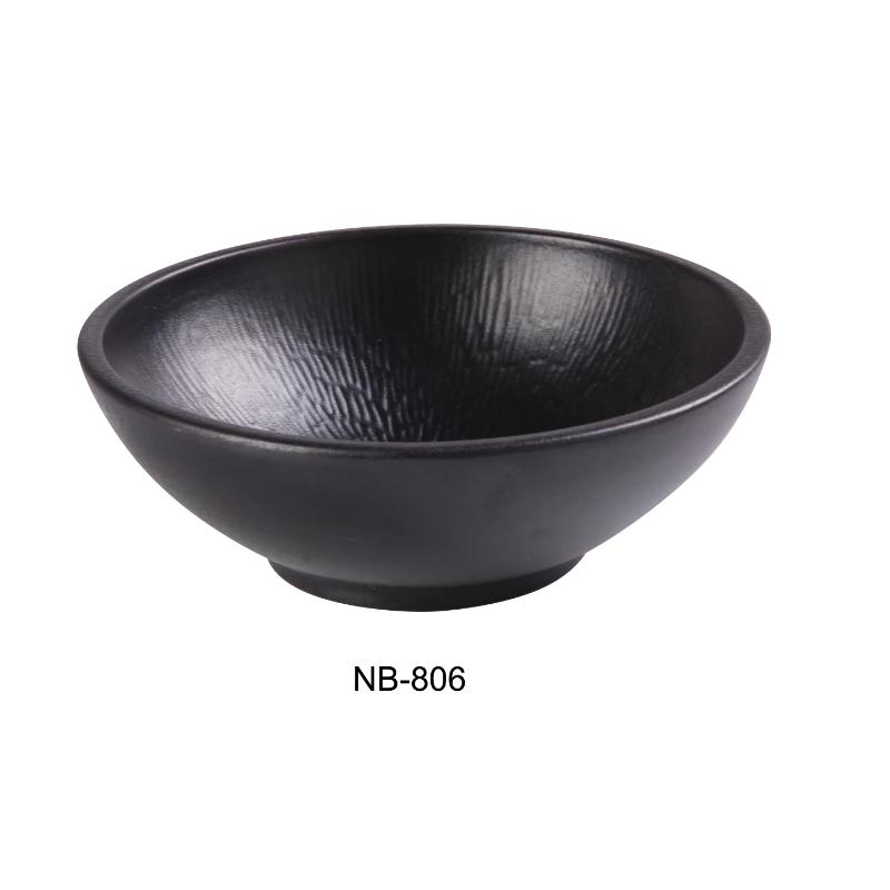 Yanco NB-806 Noble Black China  Nappie Bowl 14 Oz (3Dz)