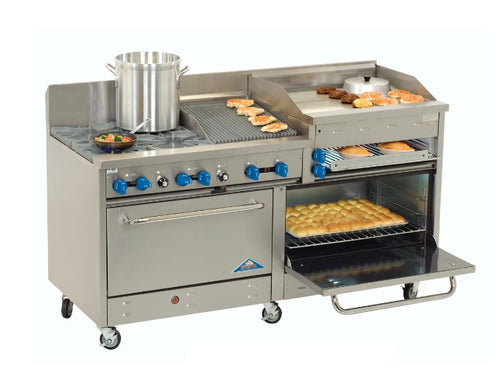Comstock-Castle, 2F330-1.5RB-30B, Range, 72" Restaurant, Gas with (4) Burners