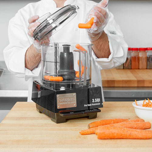 Waring WFP14SW 3.5 Qt commercial food processor with flat lid and sealed S-blade