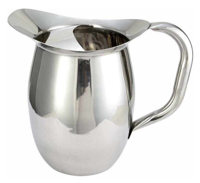 Stainless Steel Deluxe 3 Qt. and 2 Qt. Bell Water Pitcher With Ice Catcher by Winco