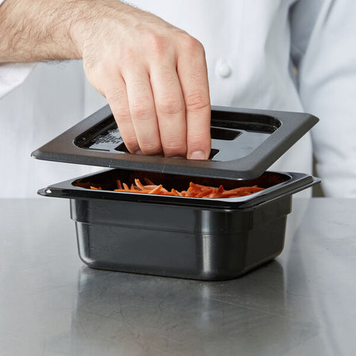 Cambro Camwear One Sixth Size Food Pan Lid with Handle Black ( Case of 6 )