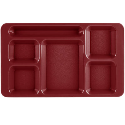 Cambro Camwear 9 x 15 ( 2 x 2 ) Six Compartment School Cafeteria Tray ( Case of 24 )