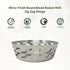 Stainless Steel Mirror Finish Round Bread Basket With Zig Zag Design