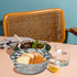 Stainless Steel Mirror Finish Round Bread Basket With Zig Zag Design