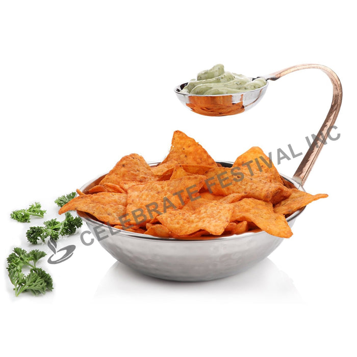 Copper Stainless Steel Round Chip and Dip Platter: 20 Oz
