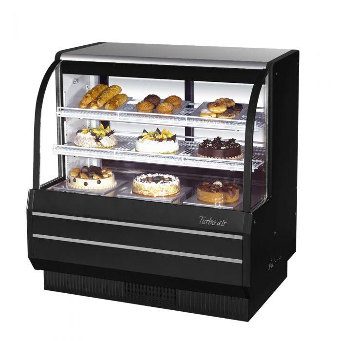 Turbo Air TCGB-48-W(B)-N Curved glass bakery case-refrigerated, 15.6 cu.ft.