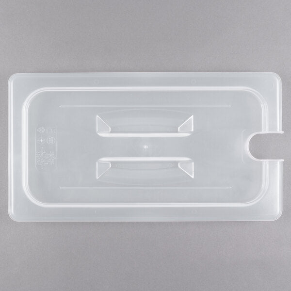 Cambro Translucent One Third Size Food Pan Lid with Handle and Spoon Notch ( Case of 6 )
