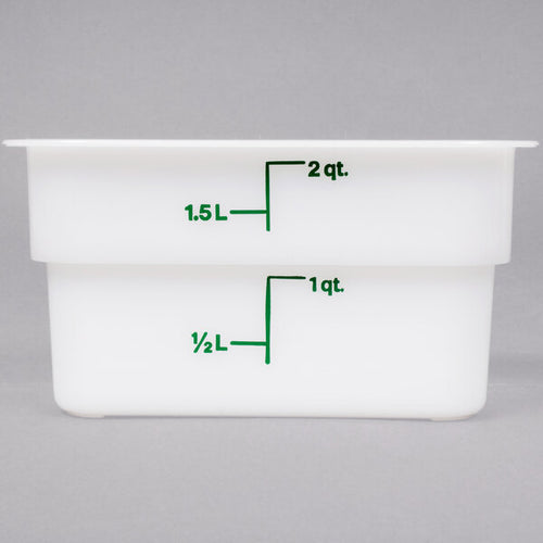 Cambro Poly 2 Quart Square Food Storage Container White ( Case of 6 )