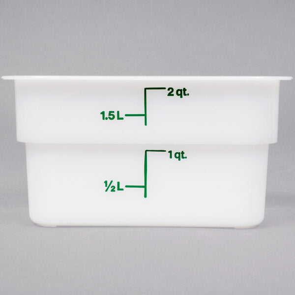 Cambro Poly 2 Quart Square Food Storage Container White ( Case of 6 )