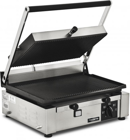 Omcan PG-IT-0610-R Elite Series 10″ x 14″ Single Panini Grill with Top and Bottom Grooved Grill Surface
