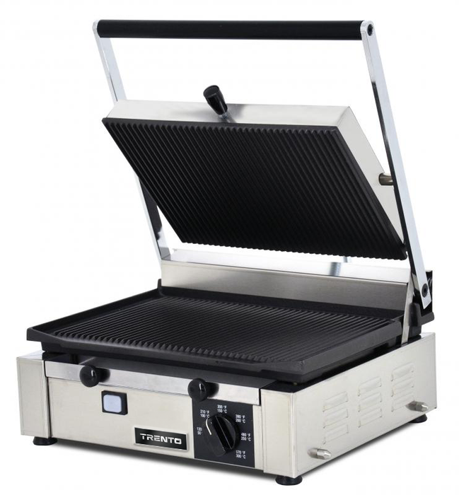 Omcan PG-IT-0610-R Elite Series 10″ x 14″ Single Panini Grill with Top and Bottom Grooved Grill Surface
