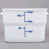 Cambro Poly 12 Quart Square Food Storage Container White ( Case of 6 )