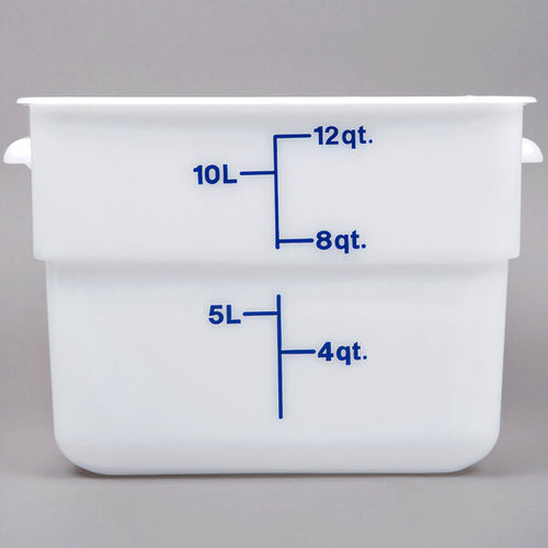 Cambro Poly 12 Quart Square Food Storage Container White ( Case of 6 )