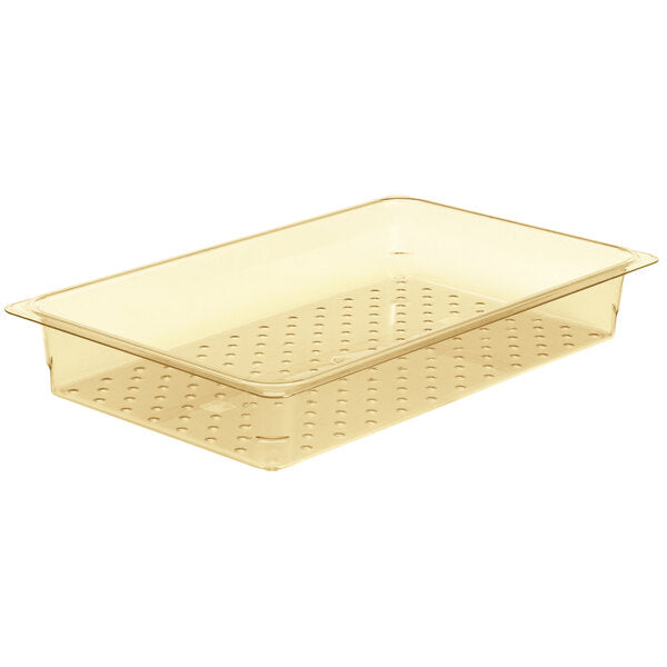 Cambro H Pan Full Size 3 Inch High Heat Colander Food Pan Amber ( Case of 6 )