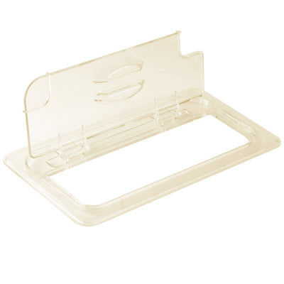 Cambro H Pan One Third Size FlipLid with Spoon Notch Amber ( Case of 6 )