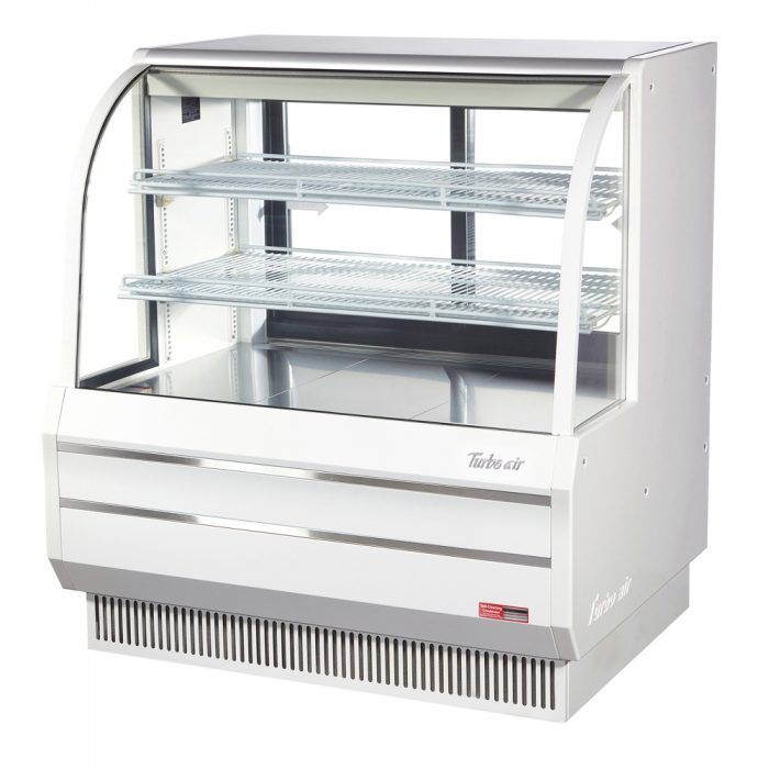 Turbo Air TCGB-48DR-W(B) Curved glass bakery case – dry, 15.6 cu.ft.