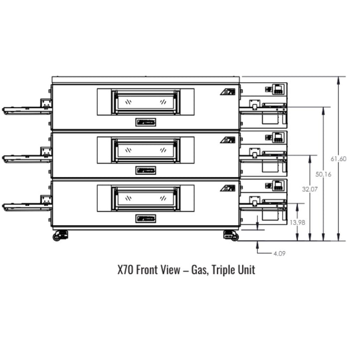 Middleby Marshall X70 X-Series Gas Conveyor Oven - Single/Double/Triple Stack options Available