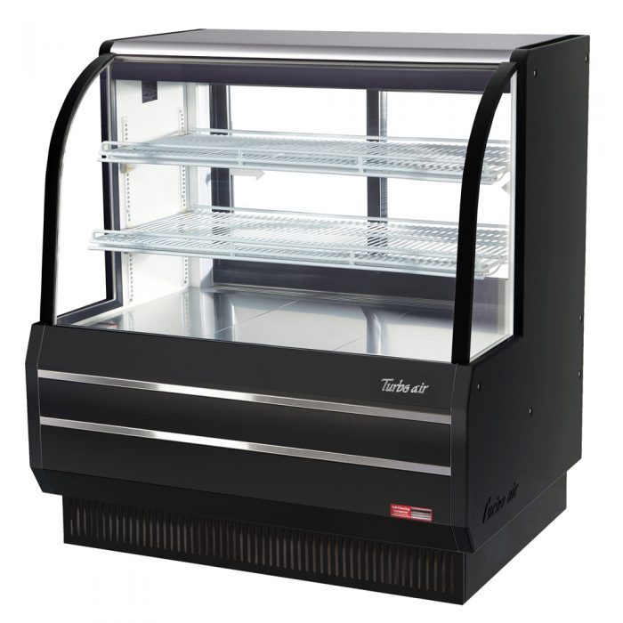 Turbo Air TCGB-48DR-W(B) Curved glass bakery case – dry, 15.6 cu.ft.