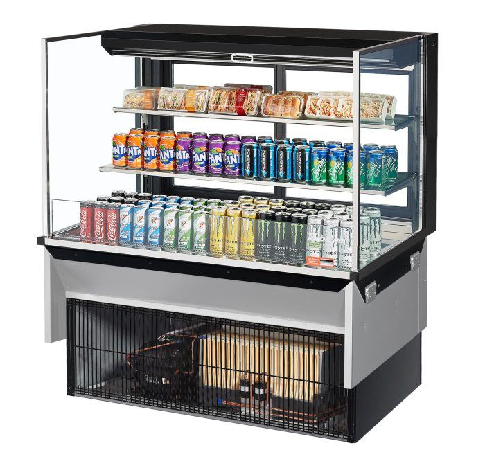 Turbo Air TOM-48L-UFD-W(B)-3SI-N Drop-In Horizontal Open Display Case, 15.2 cu. ft.