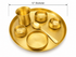 12" Brass Thali Set of 7 Pieces – Matt Finish Dinner Plates
