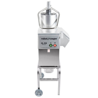 Robot Coupe CL55 Workstation Continuous Feed Food Processor with Full Moon Pusher Feed, Bulk Feed & 16 Discs - 2 1/2 hp