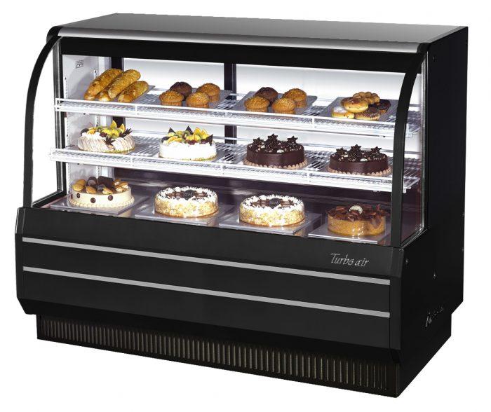 Turbo Air TCGB-60-W(B)-N Curved glass bakery case-refrigerated, 19.4 cu.ft.