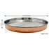Festive table setting featuring 13" round copper/stainless steel plate